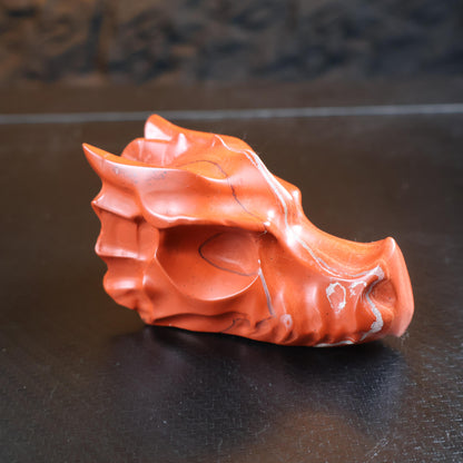 Red Jasper Dragon Head Carving
