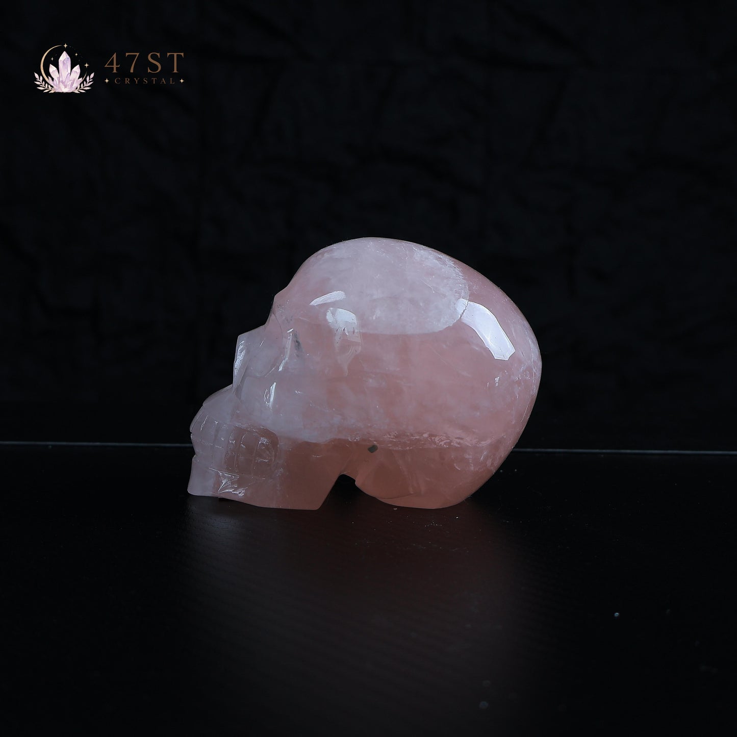 Rose Quartz Skull Carving