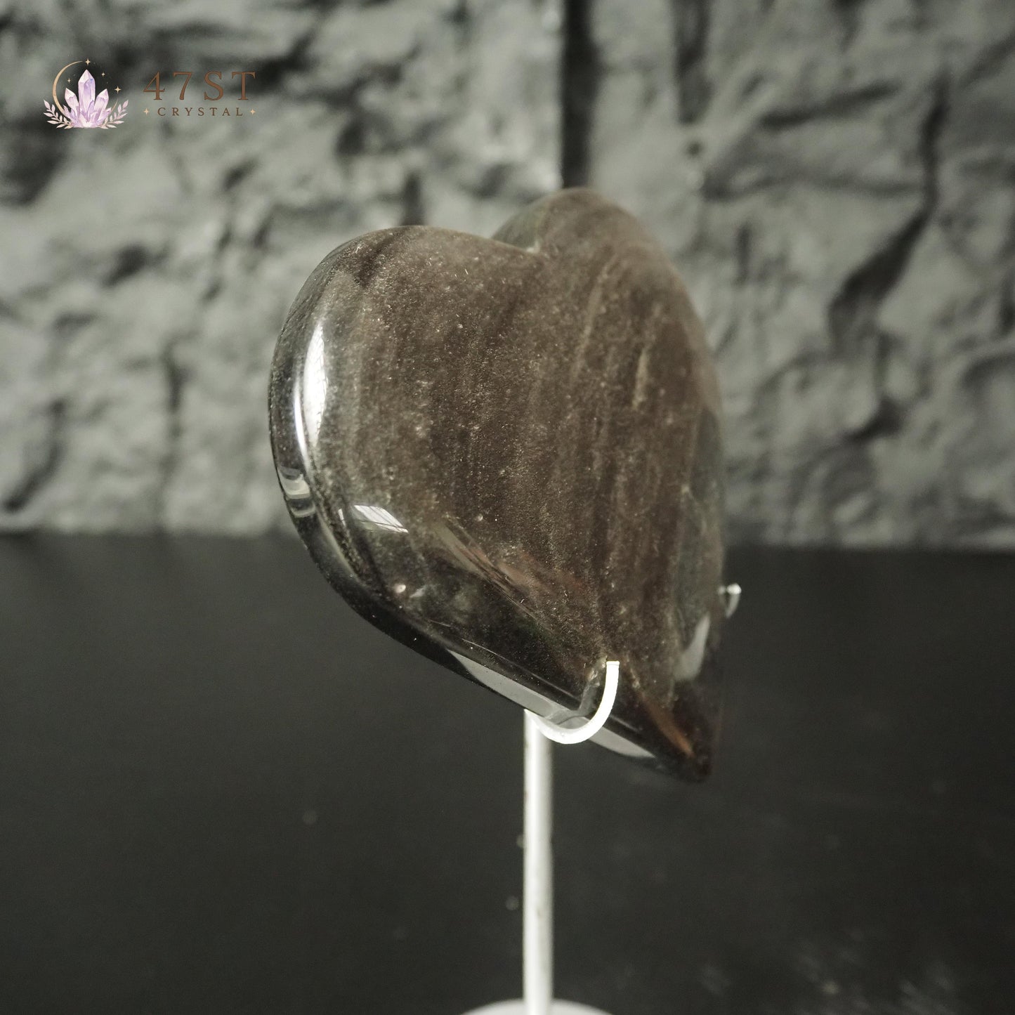 Silver Obsidian Heart