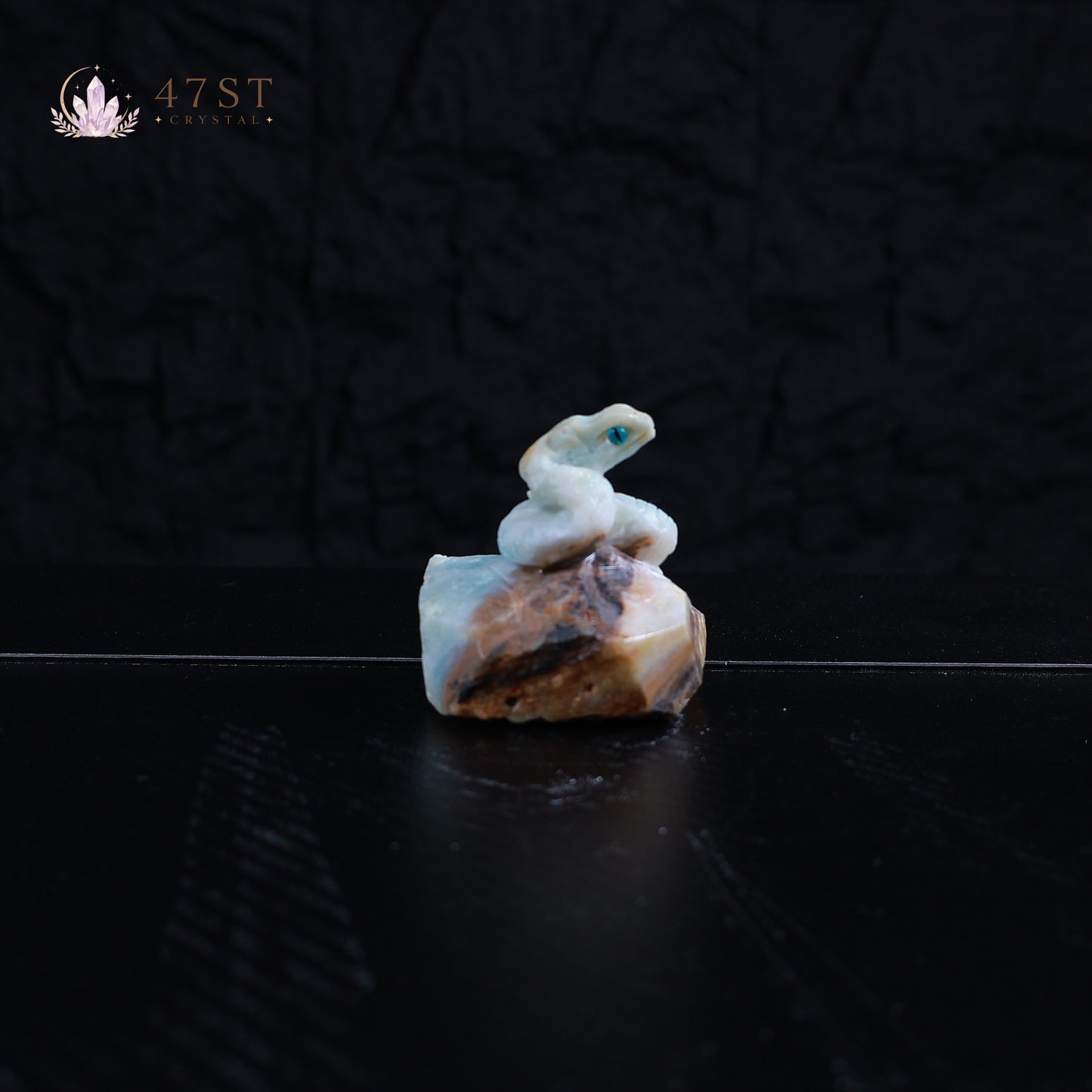 Caribbean Calcite Snake Carving
