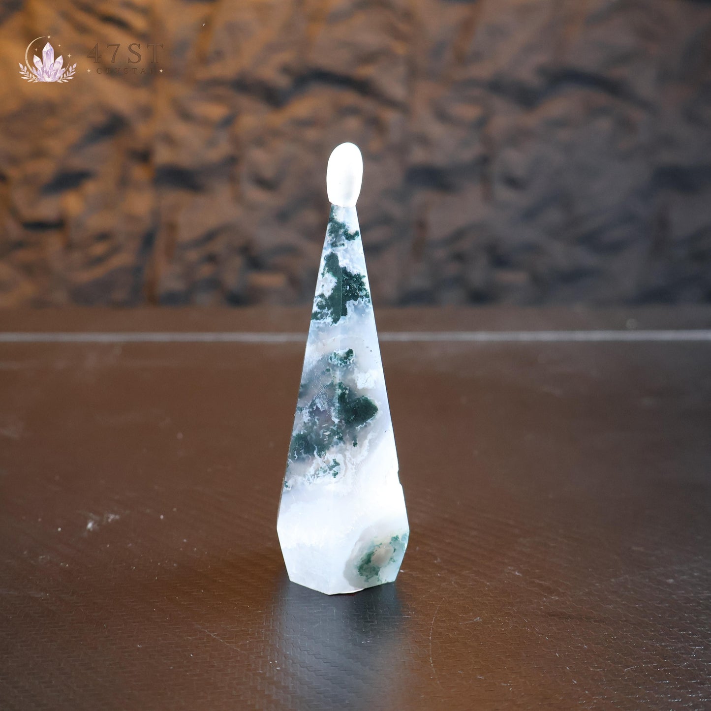 Moss Agate Diamond Carving