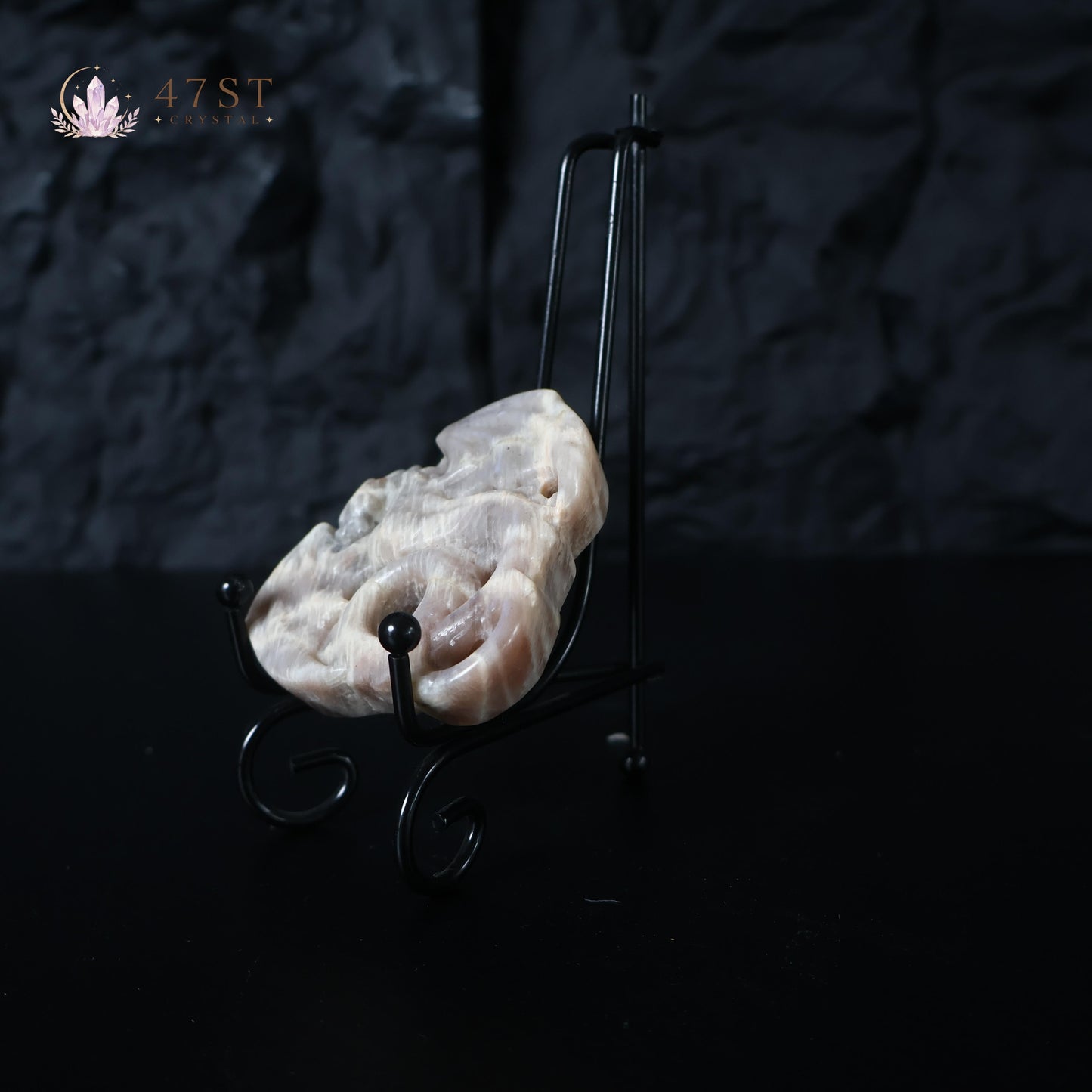 White Moonstone Pterosaur Carving