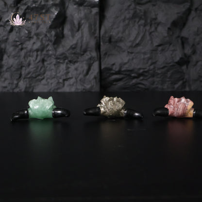 Crystal Bull Skull Carving