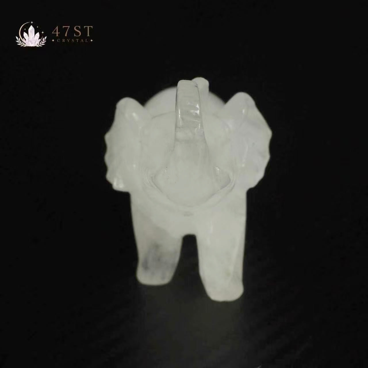 Clear Quartz Elephant Carving