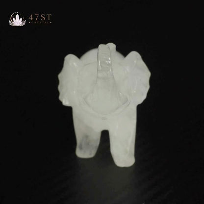Clear Quartz Elephant Carving
