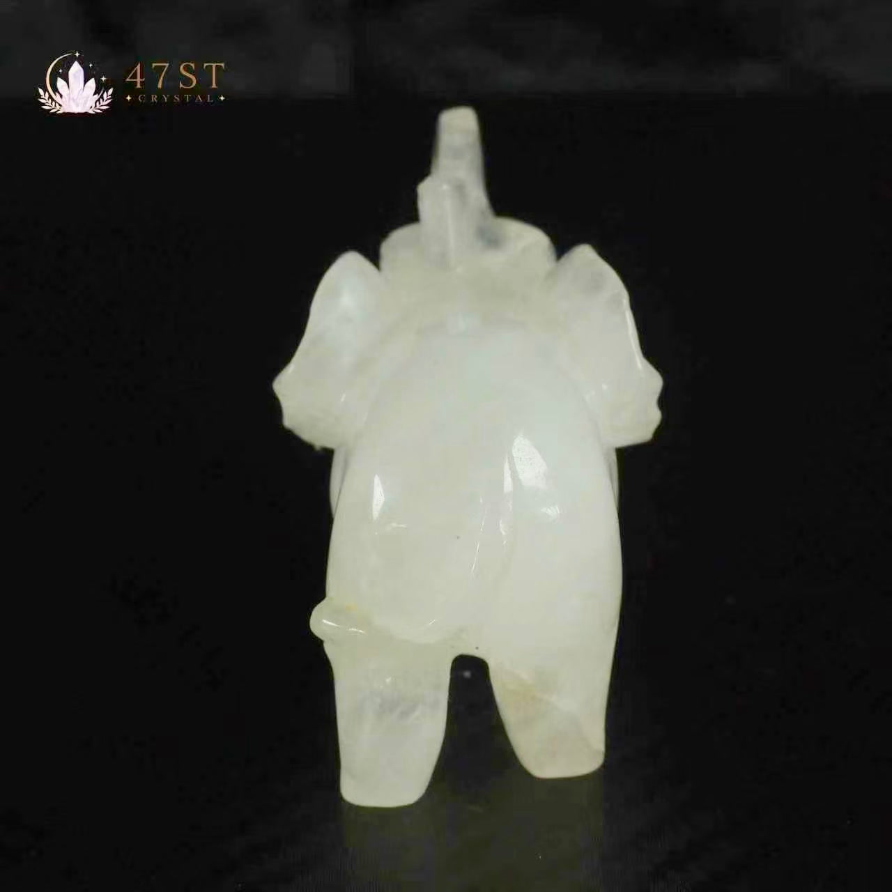 Clear Quartz Elephant Carving