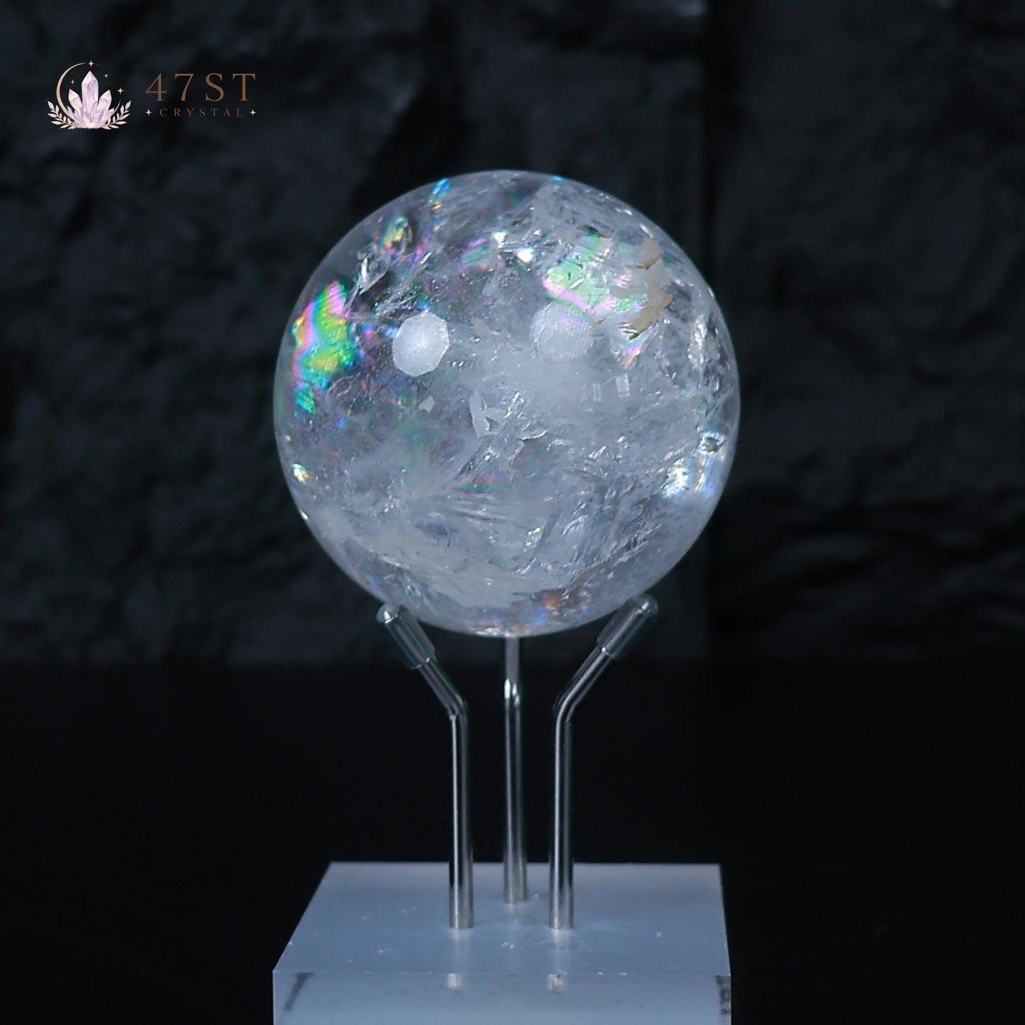 Rainbow Clear Quartz Sphere