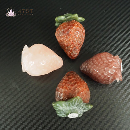 Strawberry Quartz Strawberry Carving