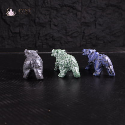 Multi-Stone Bear Carving