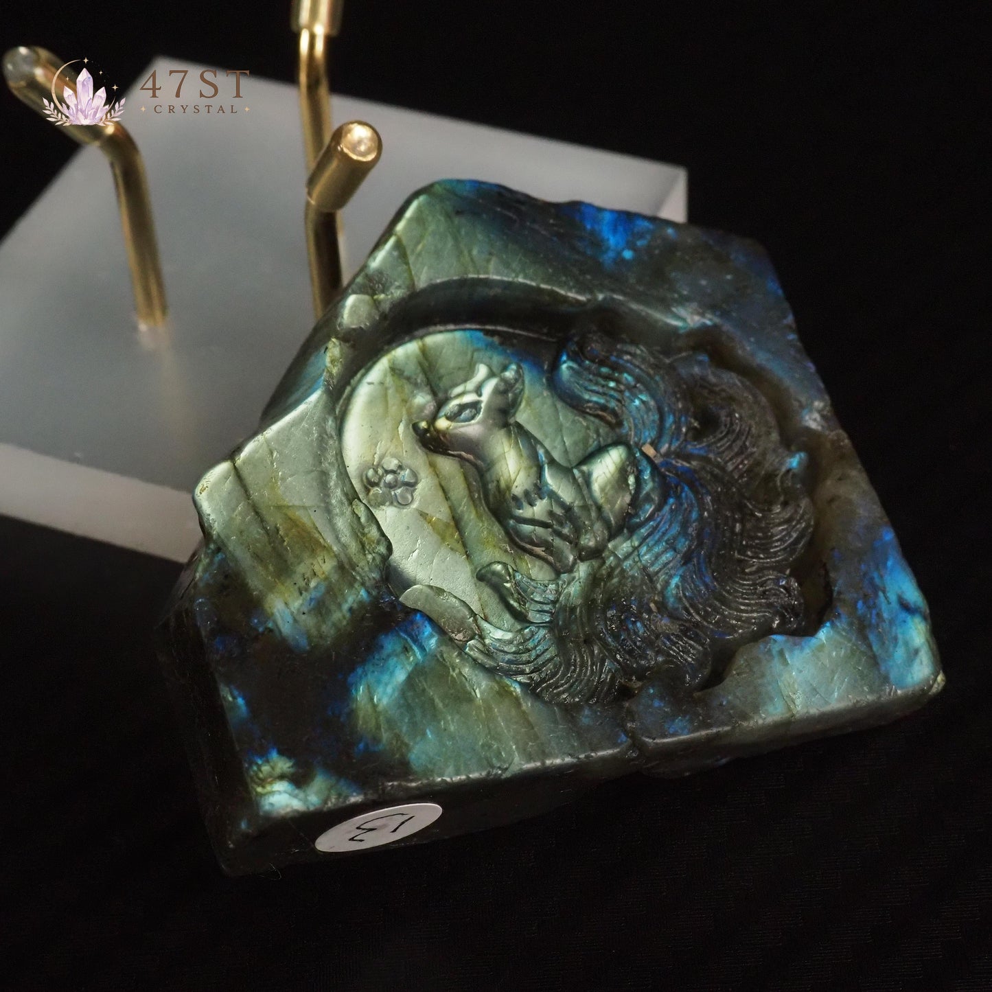 Labradorite Fox Carving