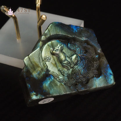 Labradorite Fox Carving