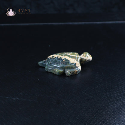 Ocean Jasper Turtle Carving