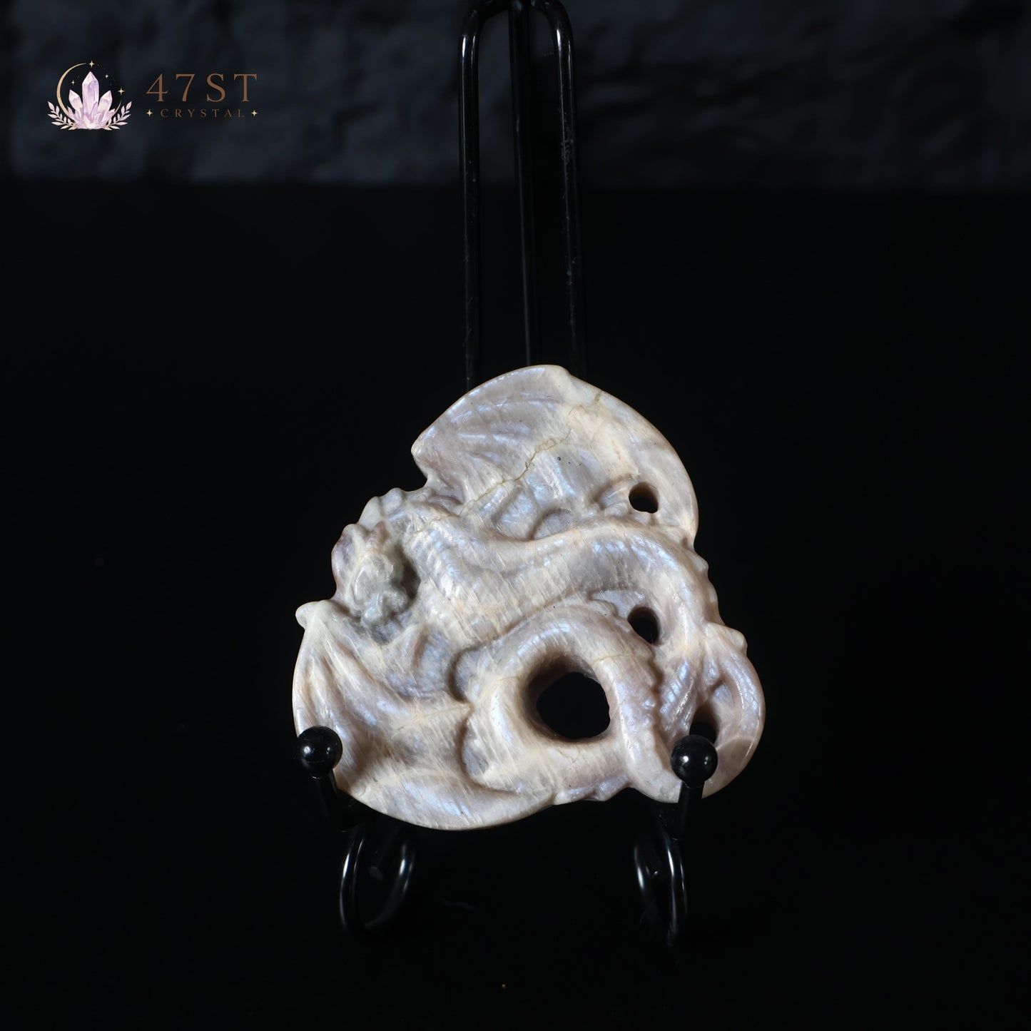 White Moonstone Pterosaur Carving