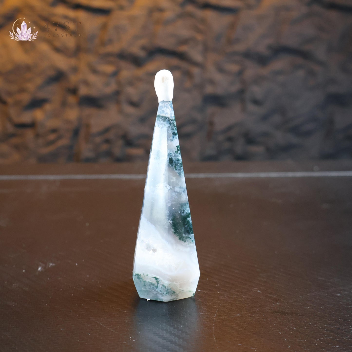 Moss Agate Diamond Carving