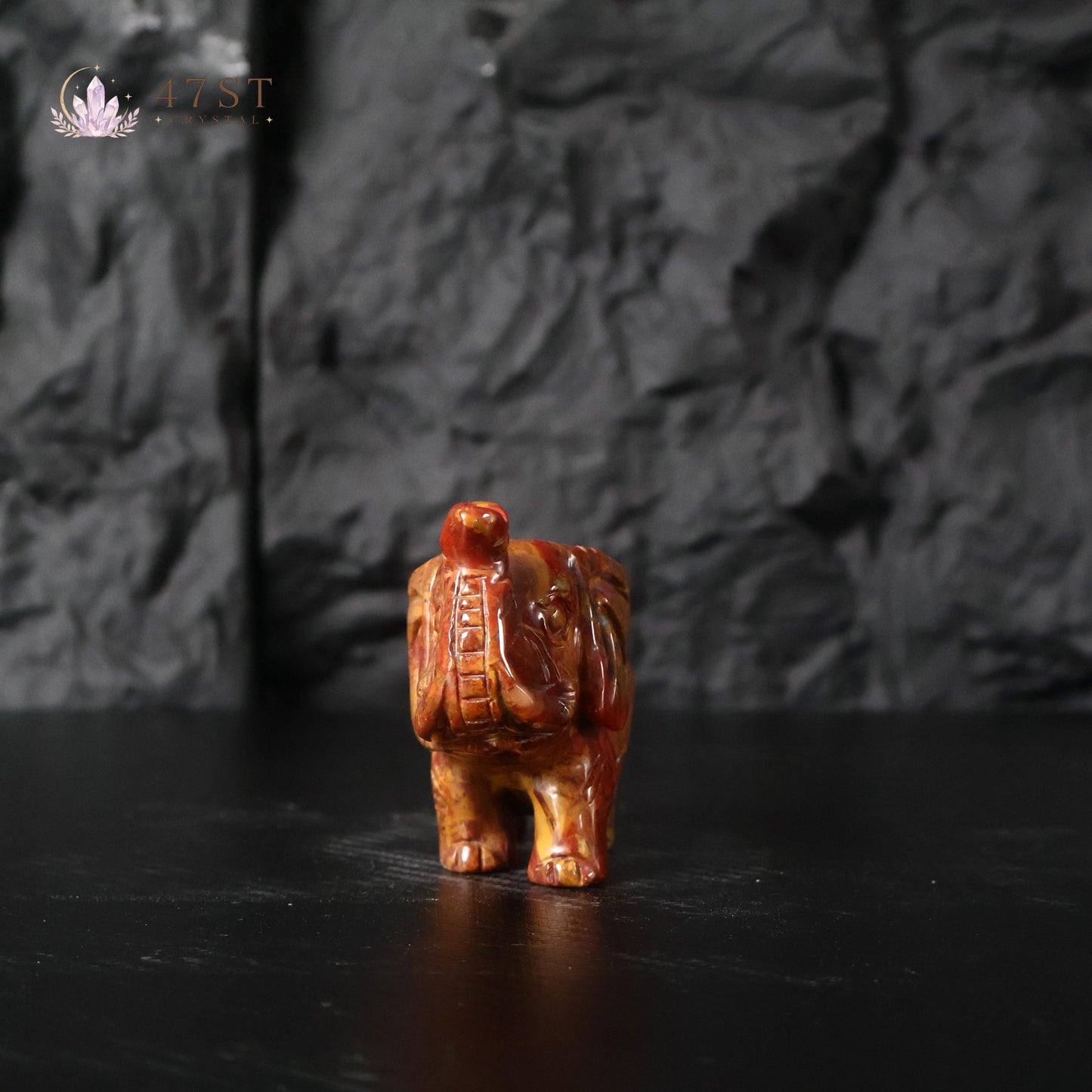 Ocean Jasper Elephant Carving