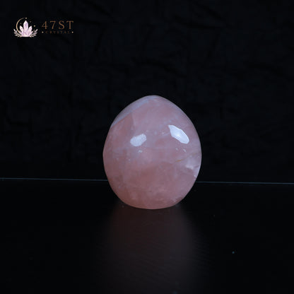 Rose Quartz Skull Carving