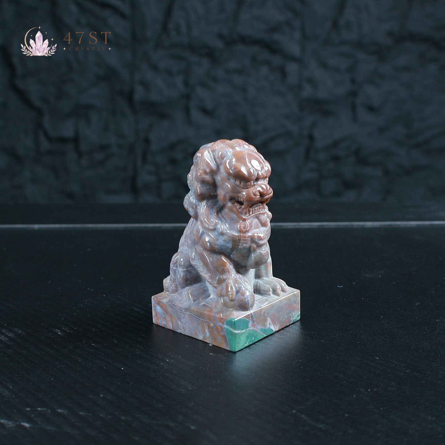 Ocean Jasper Foo Dog Seal Carving