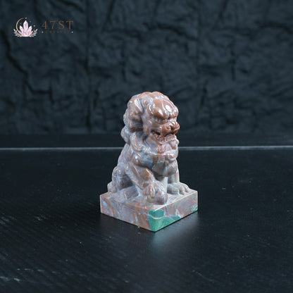 Ocean Jasper Foo Dog Seal Carving