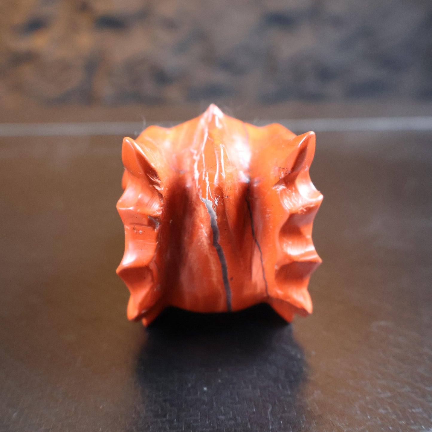 Red Jasper Dragon Head Carving