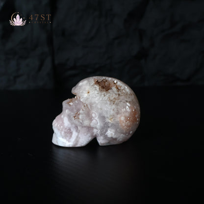 Pink Amethyst Skull Carving