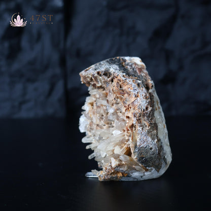 Clear Quartz Cluster Skull Carving