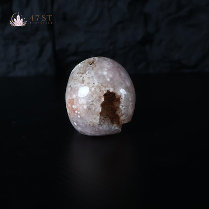 Pink Amethyst Skull Carving