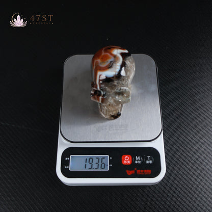 Sardonyx Skull Carving