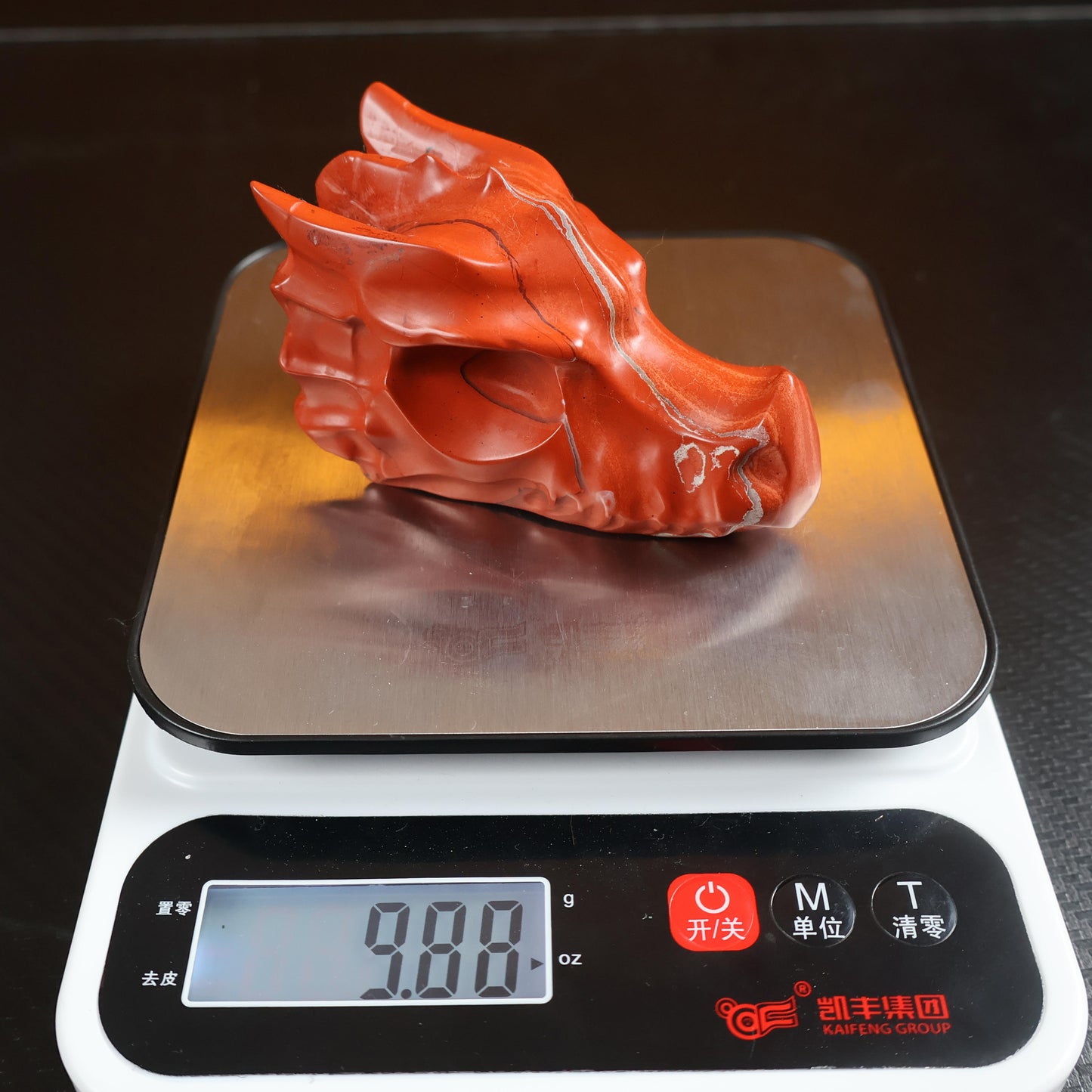 Red Jasper Dragon Head Carving