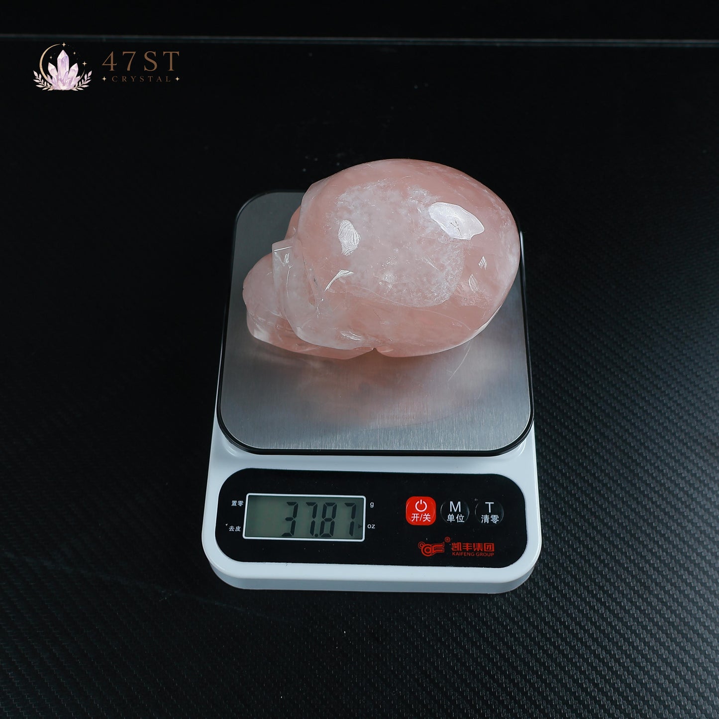 Rose Quartz Skull Carving