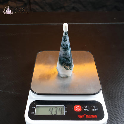 Moss Agate Diamond Carving