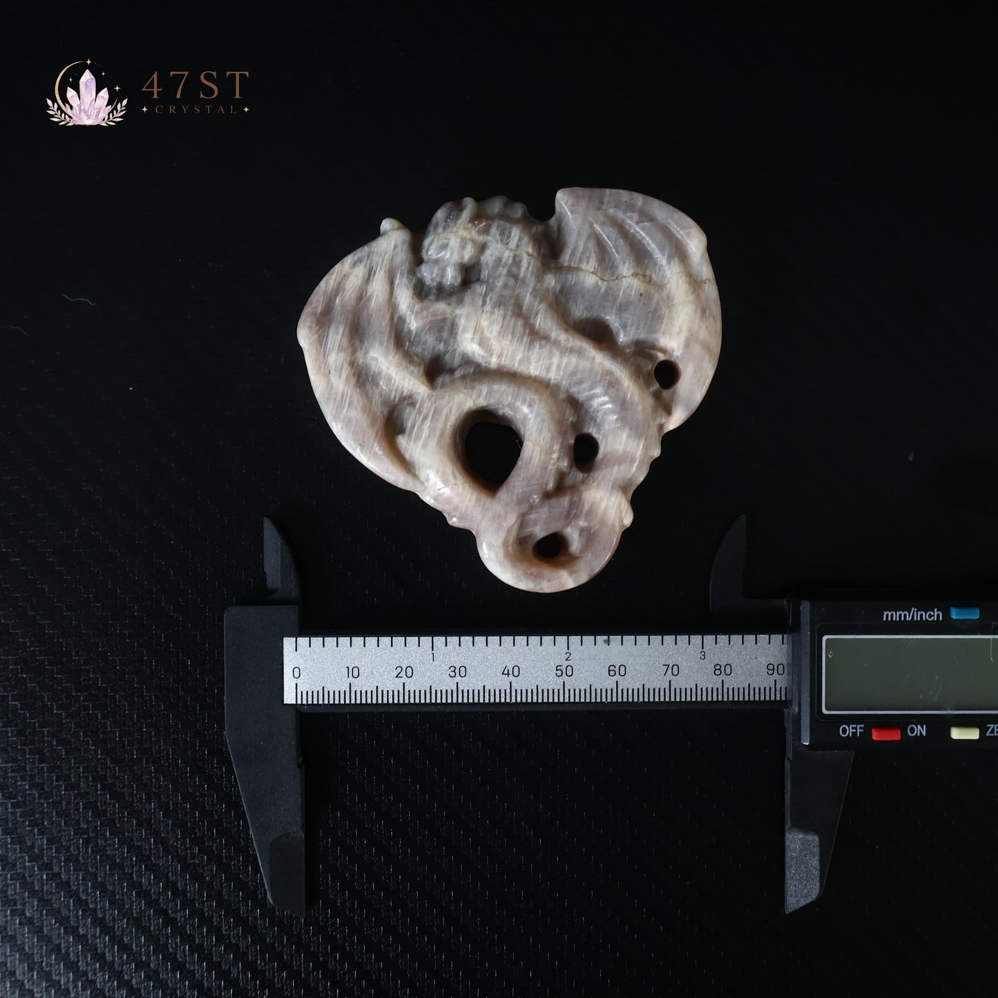 White Moonstone Pterosaur Carving