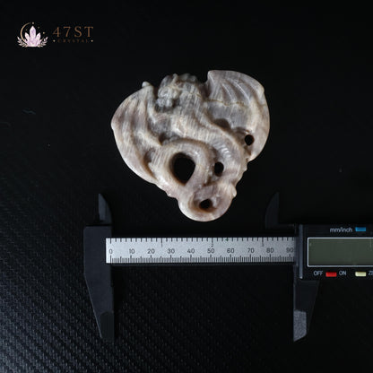 White Moonstone Pterosaur Carving