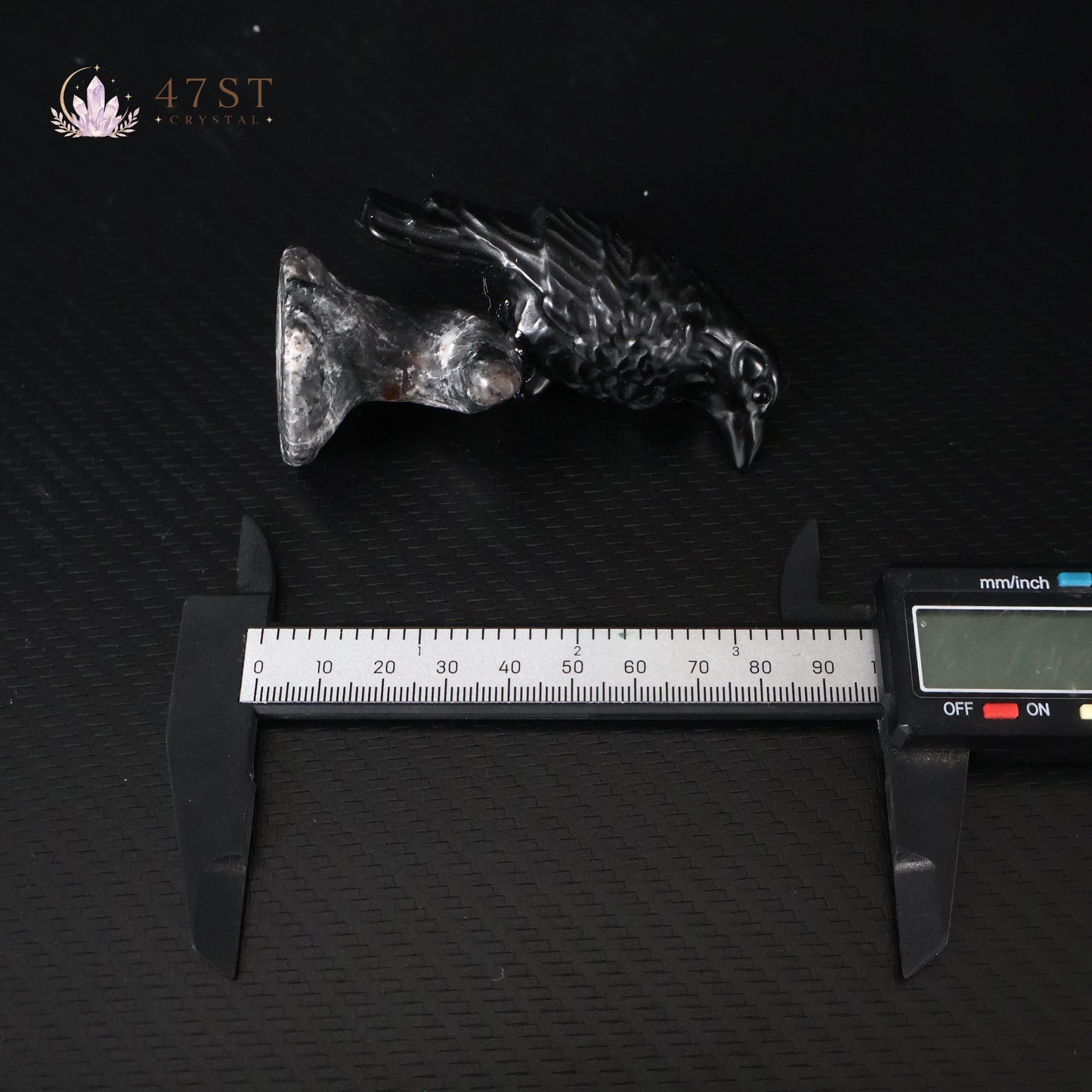 Obsidian Raven Carving