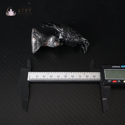 Obsidian Raven Carving