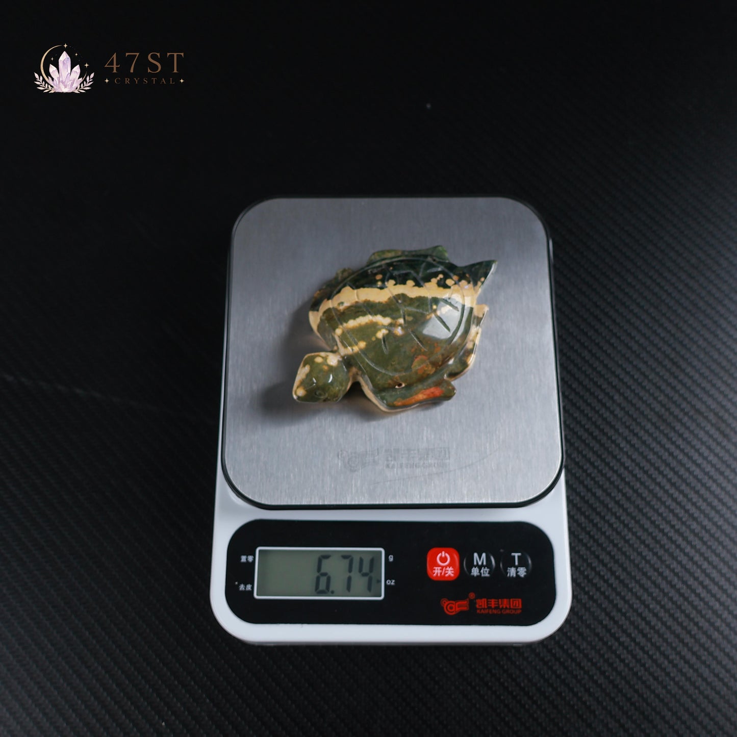Ocean Jasper Turtle Carving