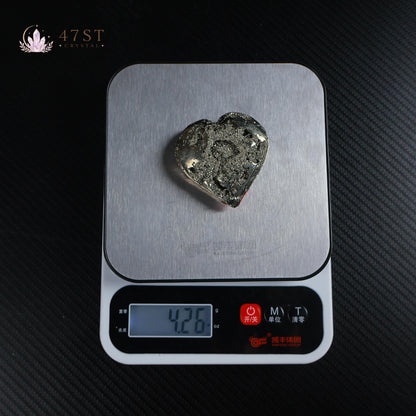 Pyrite Heart Carving