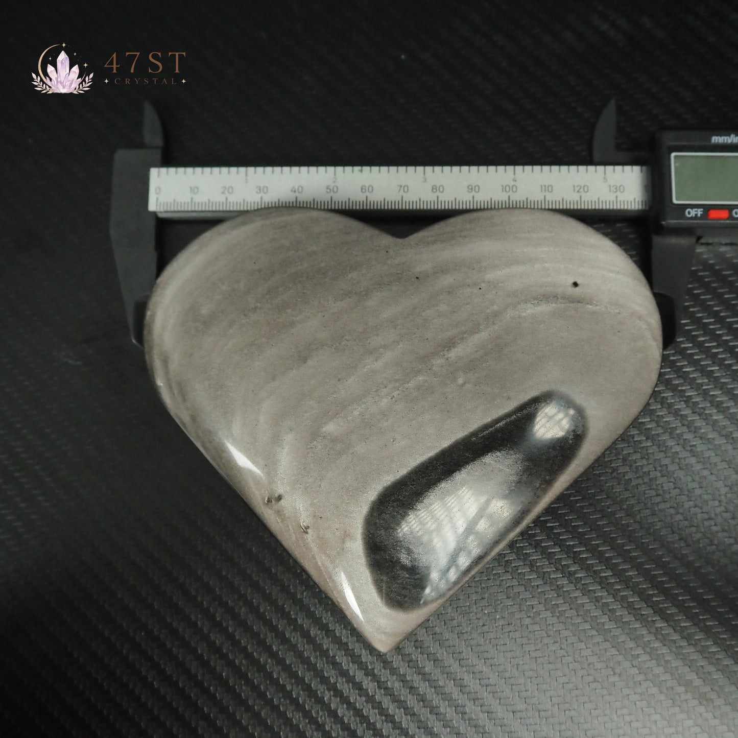 Silver Obsidian Heart