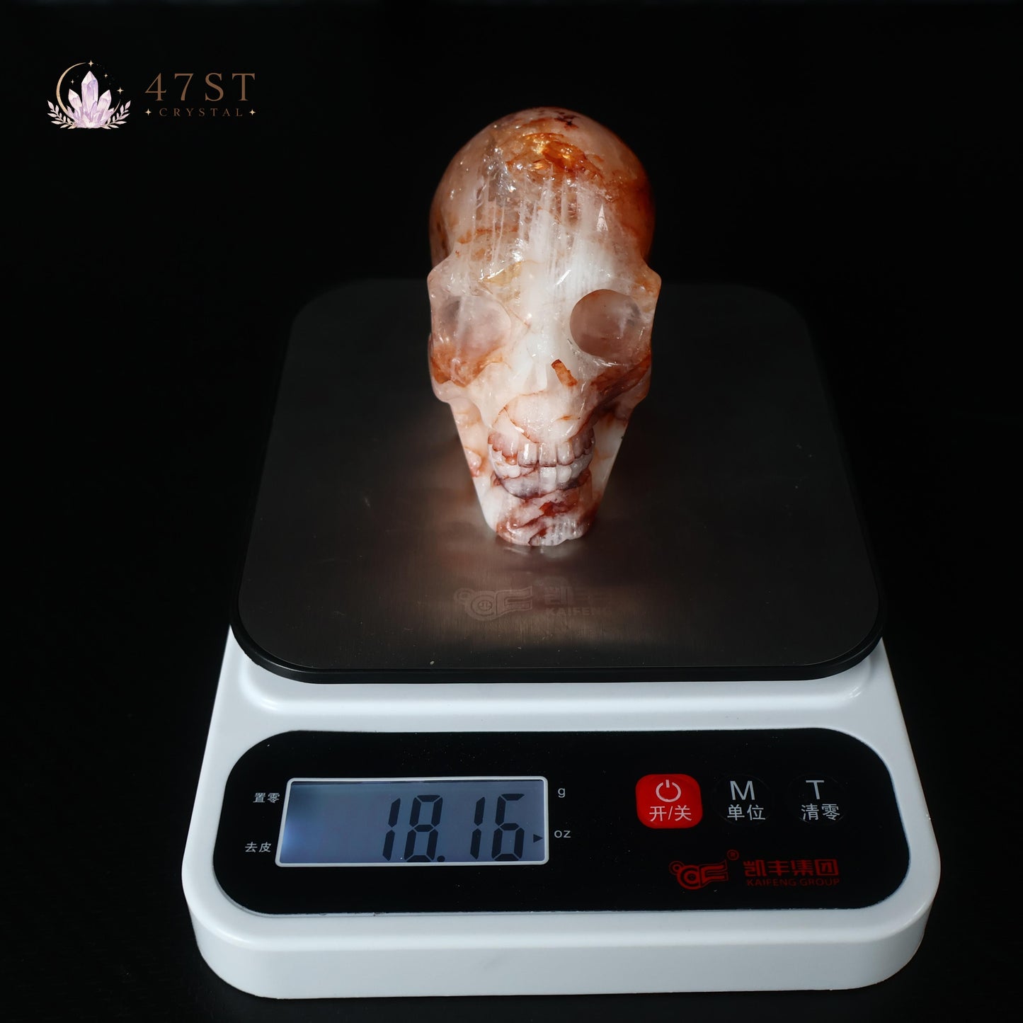 Fire Quartz Skull