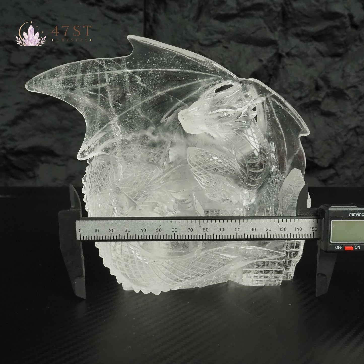 Clear Quartz Dragon Carving