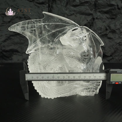 Clear Quartz Dragon Carving