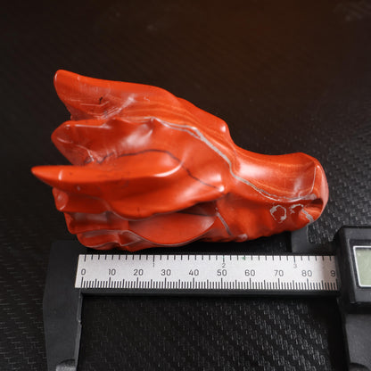 Red Jasper Dragon Head Carving