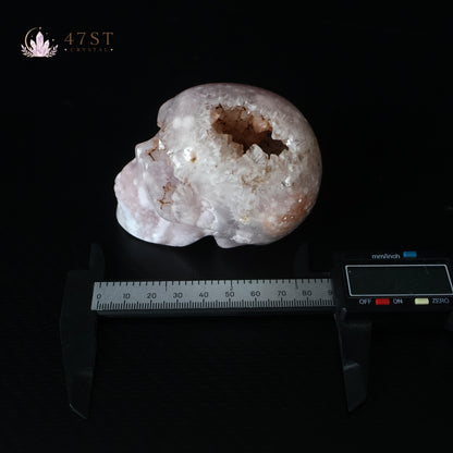 Pink Amethyst Skull Carving