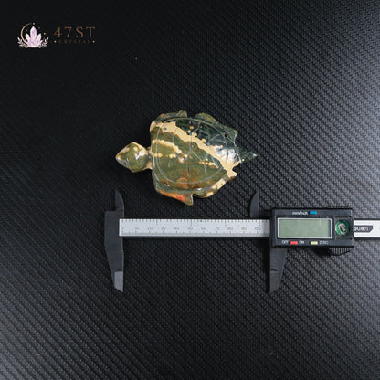 Ocean Jasper Turtle Carving