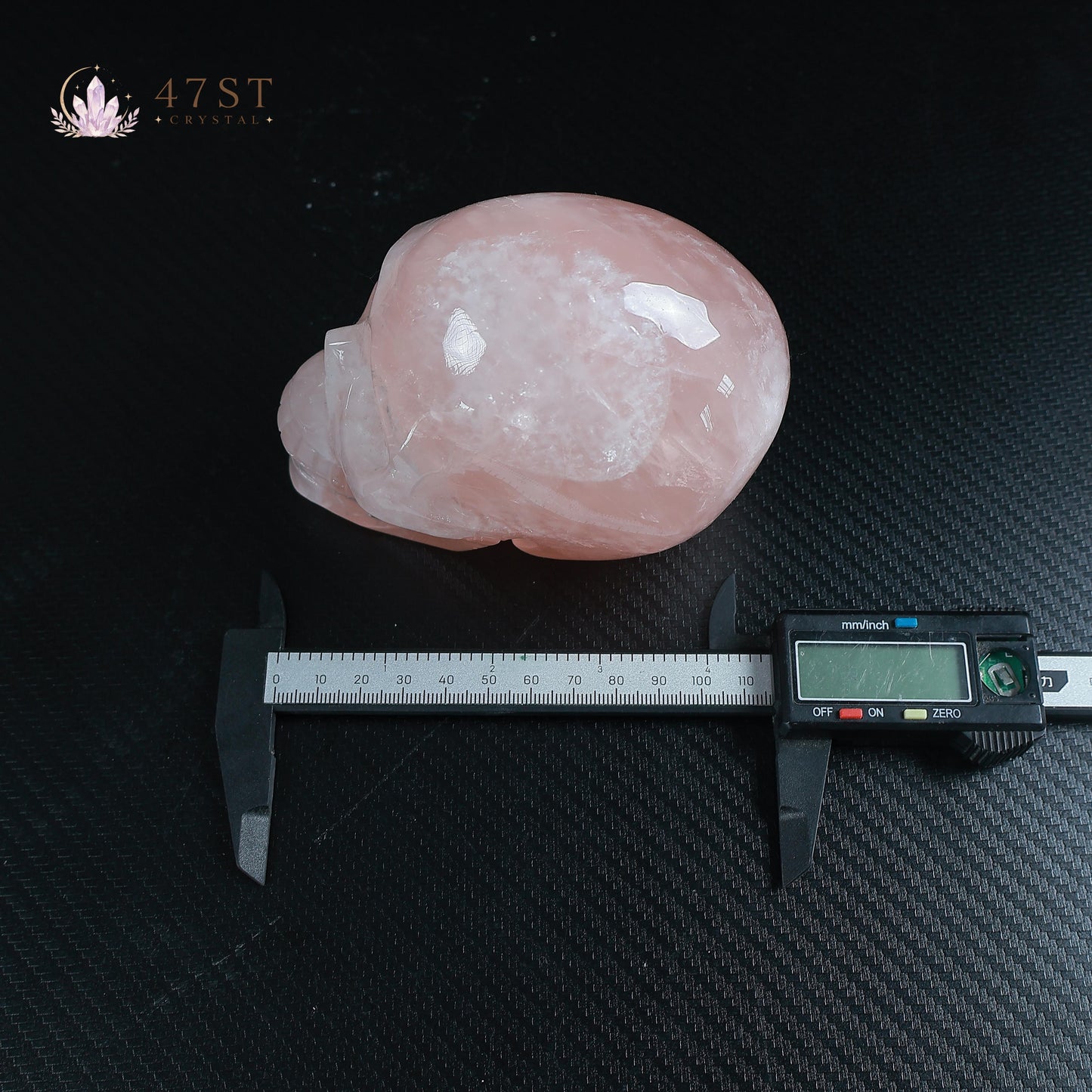Rose Quartz Skull Carving