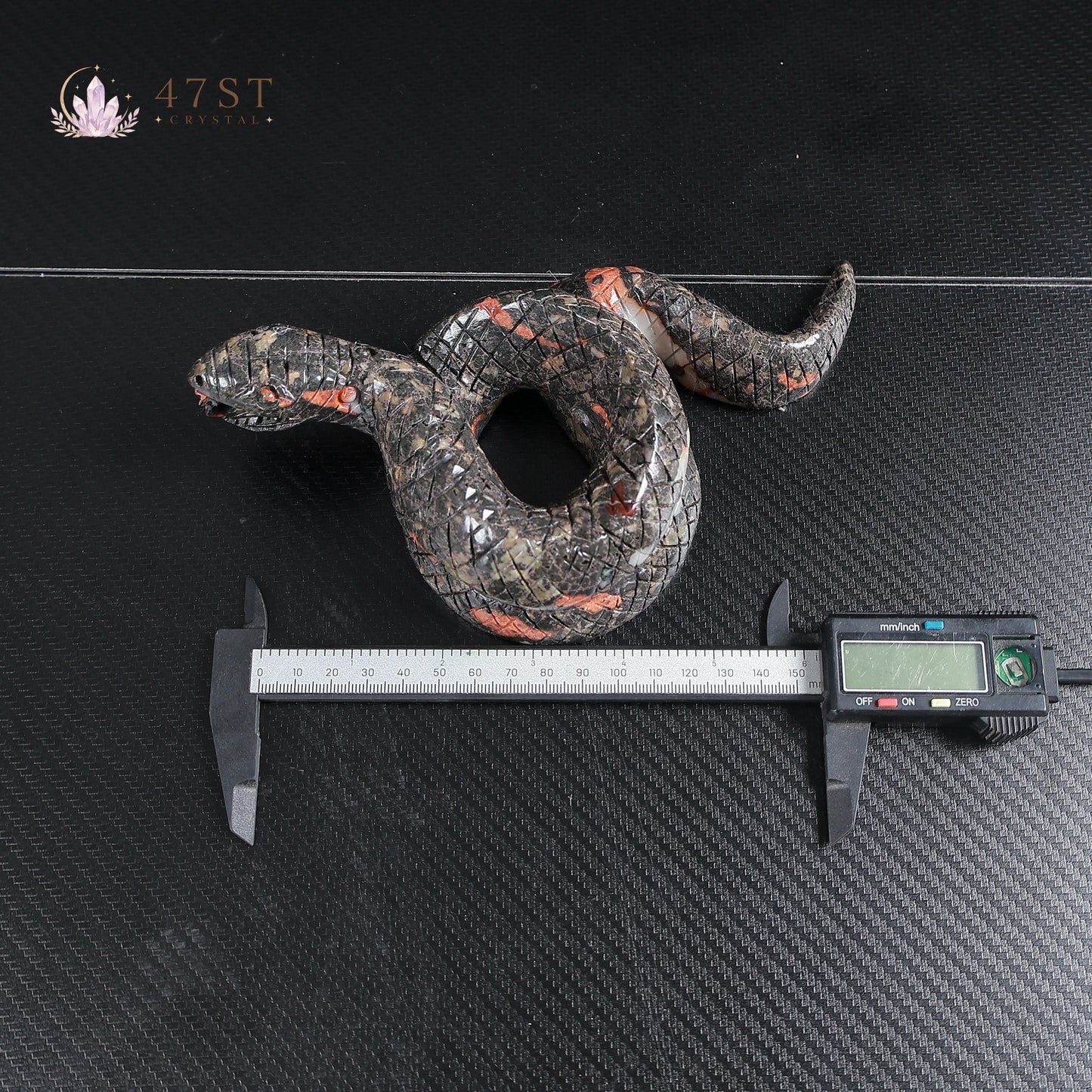 Plum Blossom Jasper Snake Carving