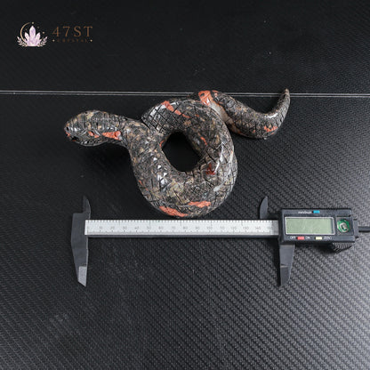 Plum Blossom Jasper Snake Carving