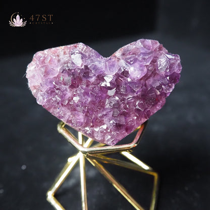 Amethyst Cluster Heart