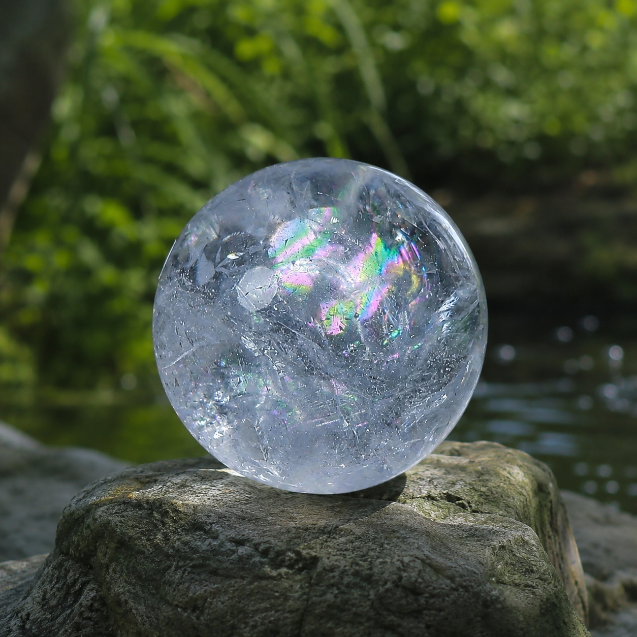 Rainbow Clear Quartz Sphere