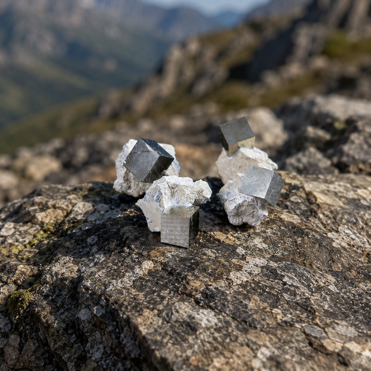 Pyrite Cubes on Matrix Specimens