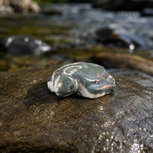 Ocean Jasper Turtle Carving